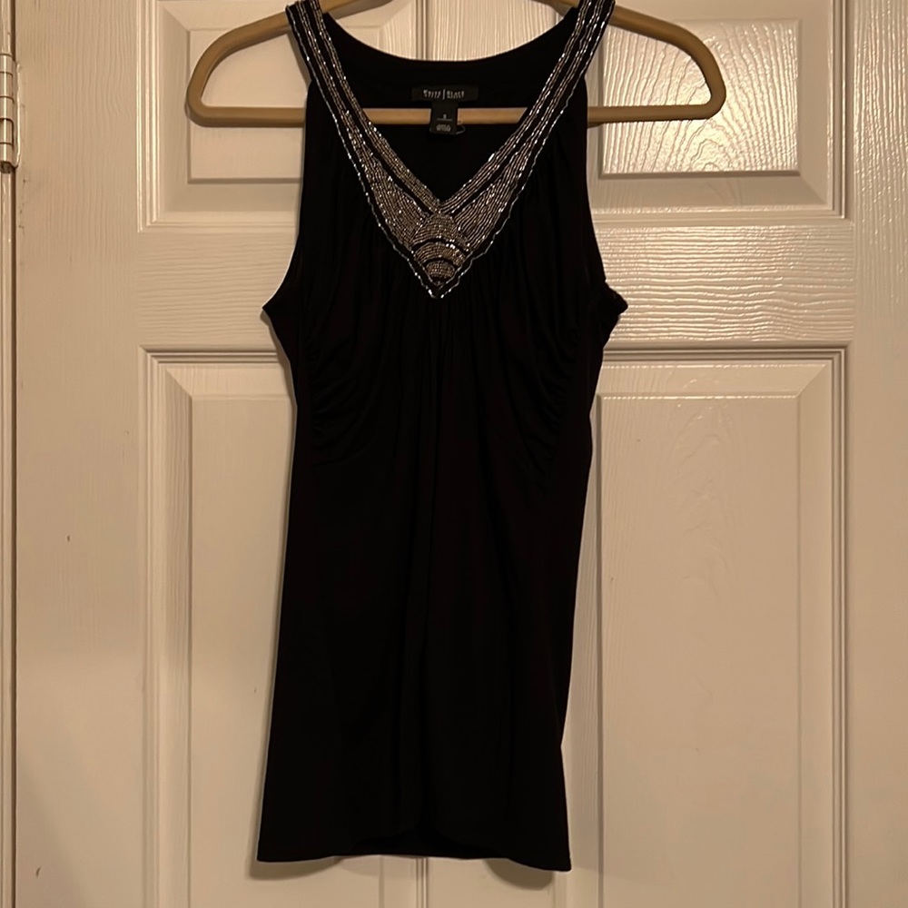 White House Black Market Sequin Adorned Sleeveless Top